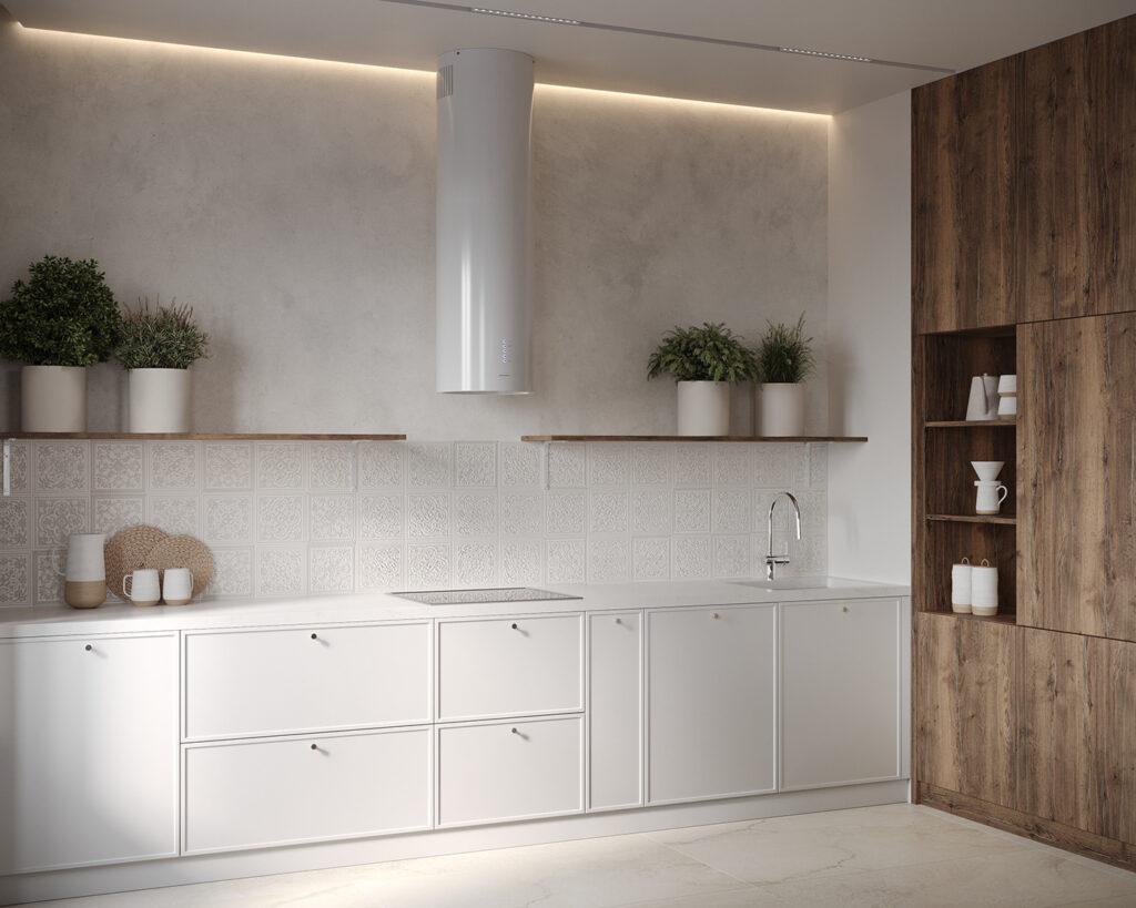 white and wooden kitchen