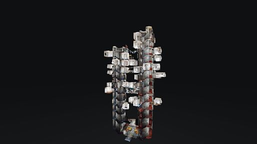 Digital photogrammetry documentation of the Nakagin Capsule Tower. January 2022. Building structure without facades. Photo: © ARCHI HATCH Digital photogrammetry documentation of the Nakagin Capsule Tower. January 2022. Building structure without facades. Photo: © ARCHI HATCH