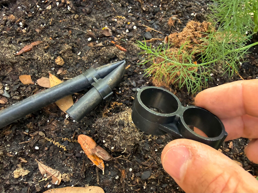 End Clamp Closure On A Drip Irrigation Tube