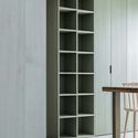 © Yucen Zhao Flat for One / Metrics Architecture Studio - Interior Photography, Closet, Shelving, Table